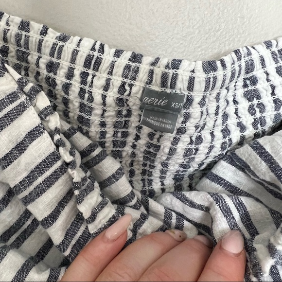 AERIE tie front Strip jumpsuit - Picture 8 of 10